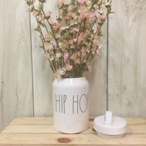 Easter Rae Dunn with flowers